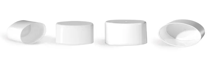 White Polypropylene Flat Deodorant Tube Caps