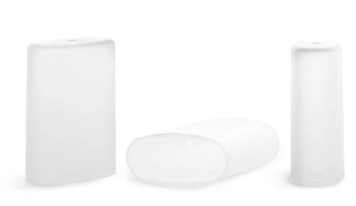 Natural Polypropylene Snap Caps For Natural Oval Deodorant Tubes