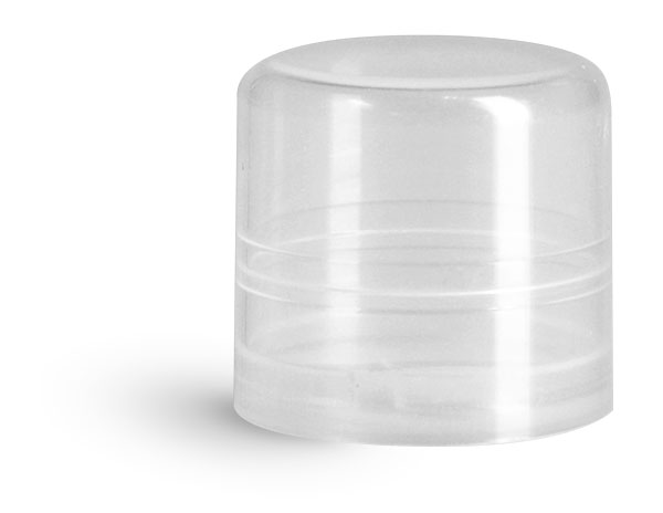 Plastic Caps, Natural Smooth Polypropylene Friction Fit Caps for Round Lip Balm Tubes