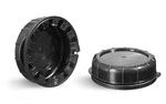 48 mm Plastic Caps, Black Polypro Tamper Evident Caps