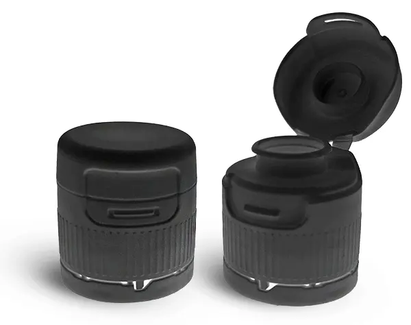 28 mm Black Polypropylene Tamper Evident Snap Top Pouring Caps