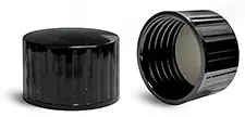 38/439 Teflon Lined Ribbed Black Phenolic Caps