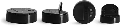 Black Polypropylene Spice Caps w/ Pressure Sensitive Liners