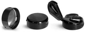 Black Polypropylene Smooth Snap Top Caps w/ Induction Liners