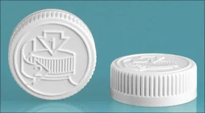 Child Resistant Caps, White PE Lined Child Resistant Caps w/ Universal Picture 