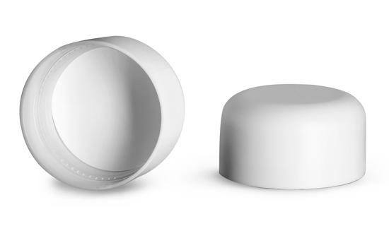 Plastic Caps, Smooth White Child Resistant Dome Caps For Clear Glass Child Resistant Jars