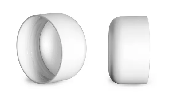 53/400 Plastic Caps, Smooth White Polypropylene Child Resistant Dome Caps