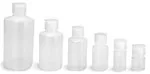 LDPE Leak Proof Water Bottles, Natural Narrow Mouth Bottles w/ Screw Caps