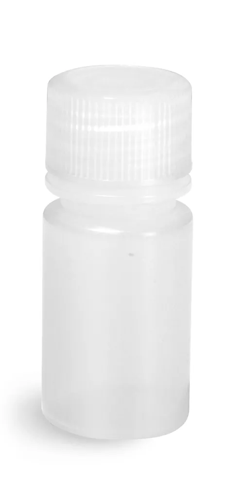15 ml Natural LDPE Narrow Mouth Leak Proof Water Bottles w/ Caps