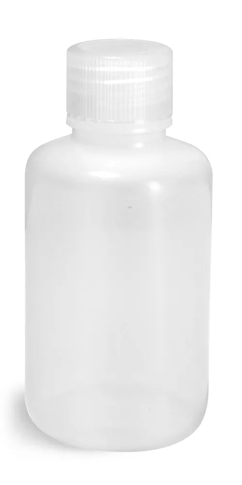 125 ml Natural LDPE Narrow Mouth Leak Proof Water Bottles w/ Caps