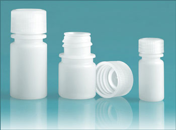 Leak Proof Water Bottles, Natural HDPE Narrow Mouth Bottles w/ Screw Caps
