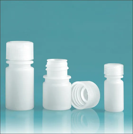 HDPE Leak Proof Water Bottles, Natural Narrow Mouth Bottles w/ Screw Caps