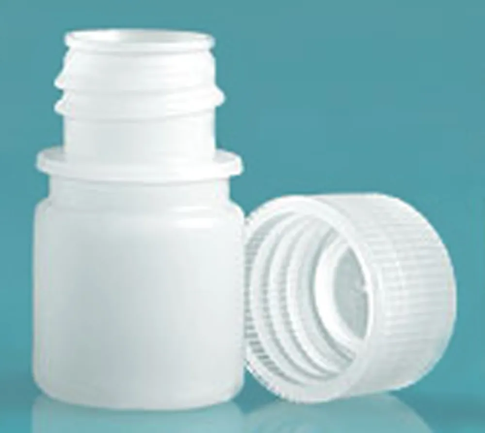 8 ml Natural HDPE Leak Proof Narrow Mouth Round Bottles w/ Screw Caps