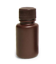Amber HDPE Narrow Mouth Round Water Bottles w/ Screw Caps