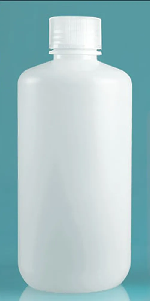1000 ml Natural Polypropylene Narrow Mouth Leak Proof Water Bottles w/ Caps