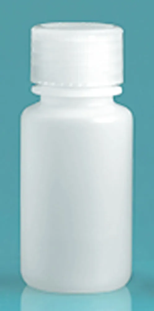 60 ml Natural HDPE Leak Proof Wide Mouth Round Bottles w/ Screw Caps
