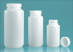 HDPE Leak Proof Water Bottles, Natural Wide Mouth Bottles w/ Screw Caps