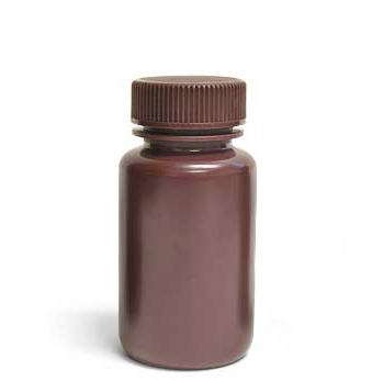 Amber HDPE Leak Proof Wide Mouth Round Bottles w/ Screw Caps