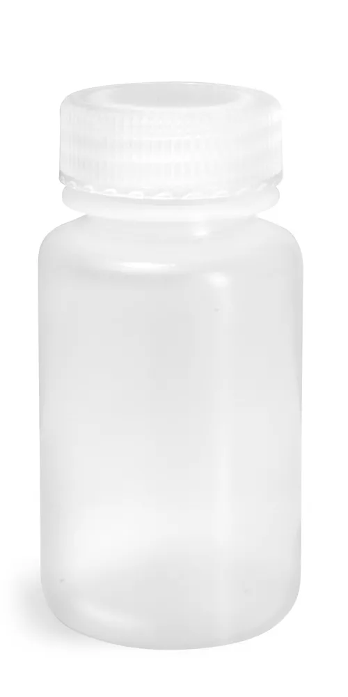 125 ml Natural Polypro Leak Proof Wide Mouth Water Bottles w/ Screw Caps