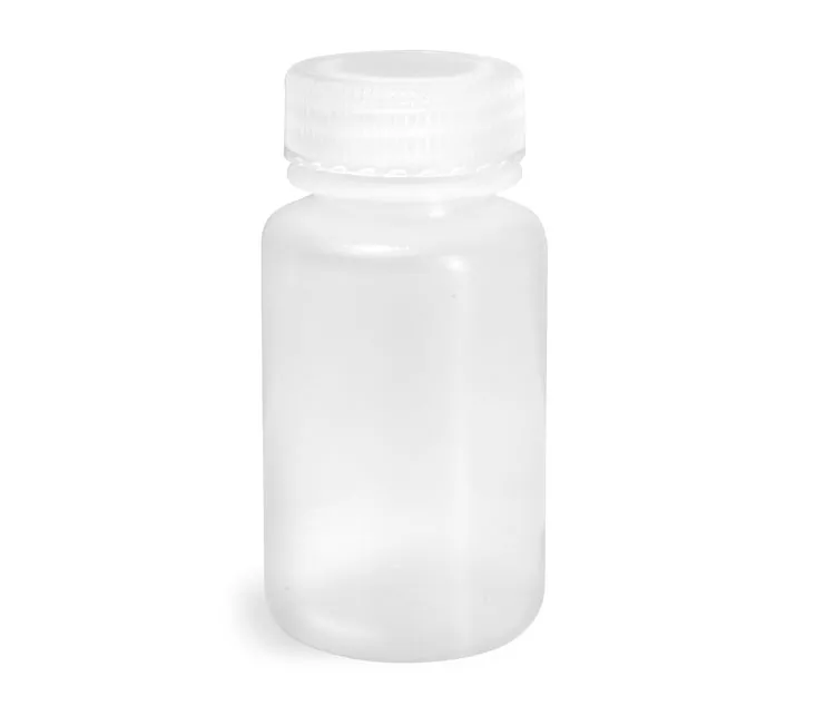 2oz Bottles, Wide Mouth Polypropylene, 28mm, Leak-Proof Polypropylene Cap,  Integral Seal Ring, case/72