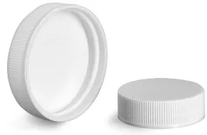 White Polypropylene Ribbed PE Lined Caps 18/400 - 45/400