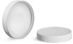 White Polypropylene Ribbed PE F217 Lined Caps 38/400 - 120/400