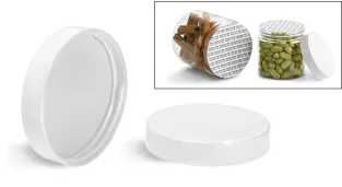 White Polypropylene PS22 Lined Caps  