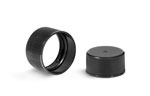 Black Polypropylene Ribbed PE Lined Caps 15/415 - 28/410