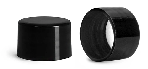 Black Polypropylene Printed PS22 Lined Caps