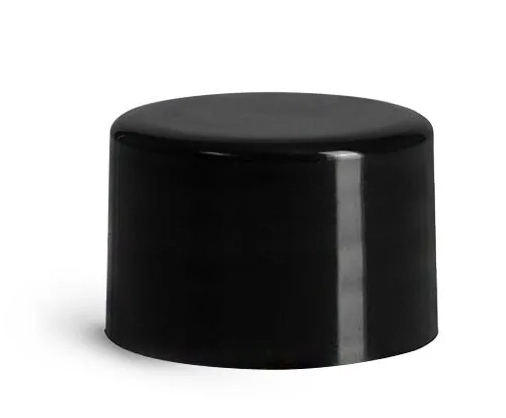 Plastic Caps, Black Polypropylene Printed PS22 Lined Caps