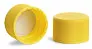 24/410 Ribbed Yellow Polypropylene Caps w/ Pressure Sensitive Liners