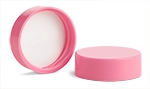 Plastic Caps, Pink Polypropylene Smooth Lined Caps