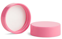 Plastic Caps, Pink Polypropylene Smooth Lined Caps