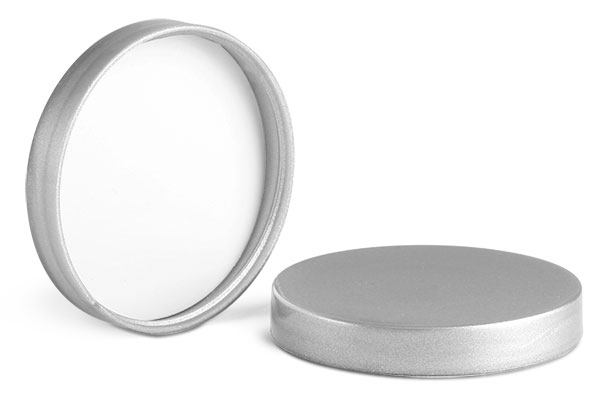 Plastic Caps, Silver Polypropylene Smooth PE Lined Caps