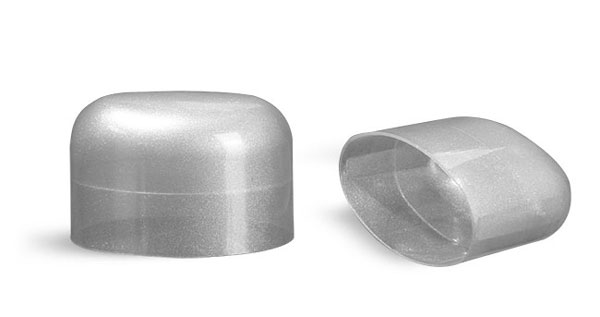 Plastic Caps, Silver Polypro Dome Caps for Silver Deodorant Tubes