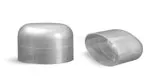 Plastic Caps, Silver Polypropylene Dome Caps for Silver Deodorant Tubes