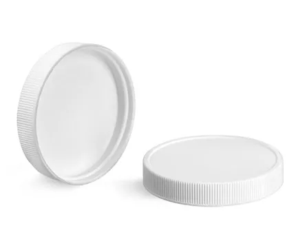 Polypropylene Plastic Jars, Natural Straight Sided Jars w/ White Unlined Screw Caps