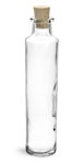 Clear Glass Tall Cylinder Bottles w/ Corks