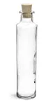 Glass Bottles, Clear Glass Tall Cylinder Bottles w/ Corks