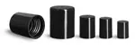 Flat Black Polypropylene Caps for Roll On Bottles