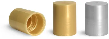 Gold & Silver Polypropylene Caps for 0.35 oz Roll On Bottles