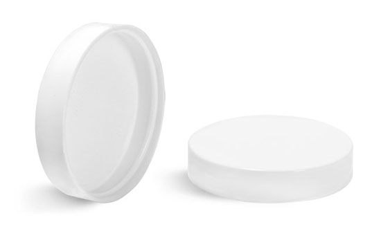 Plastic Caps, White Smooth Plastic Unlined Caps