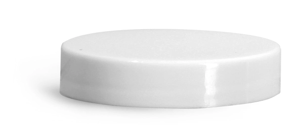 38/400 Plastic Caps, White Polypropylene Smooth Caps w/ Induction Liner