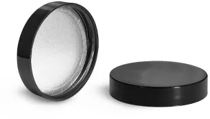 Black Polypropylene Smooth Induction Lined Caps