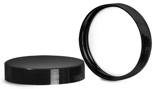 Black Polypropylene Printed PS22 Lined Caps