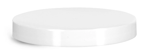 70/400 Plastic Caps, White Polypropylene Smooth Caps w/ Induction Liner