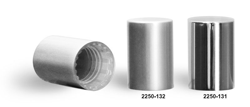 Plastic Caps, Silver Polypropylene Caps For Glass Roll On Containers