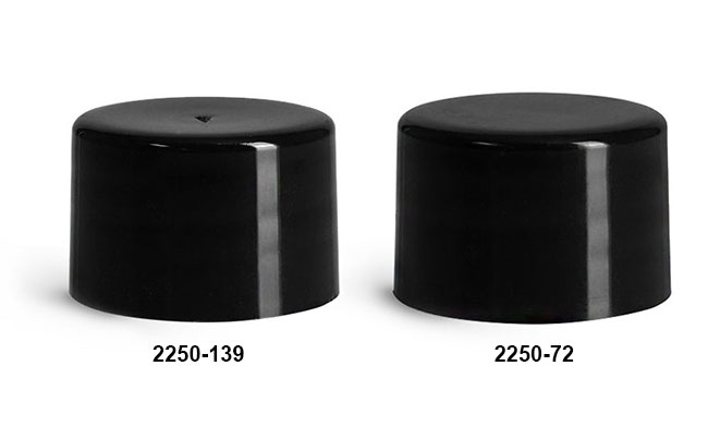 Black Polypropylene Smooth Lined Caps