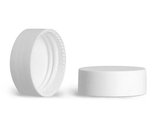 5 ml Glass Jars, Clear Glass Thick Wall Cosmetic Jars w/ Matte White F217 Lined Caps