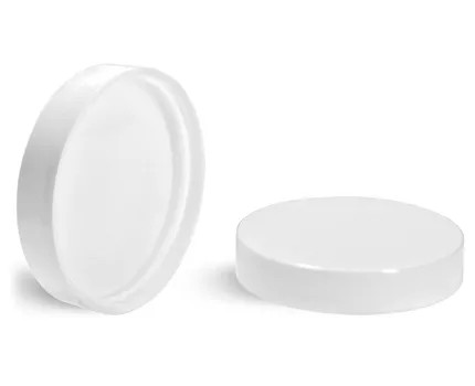 2.25 oz Plastic Jars, Natural Polypropylene Jars w/ Smooth White PE Lined Caps